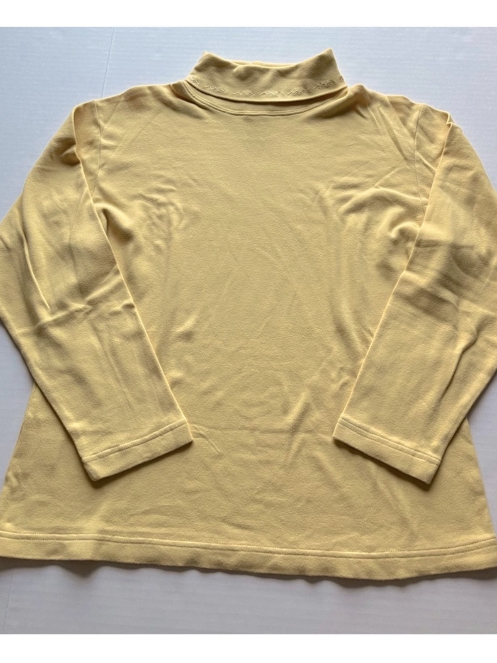Vintage Susan Bristol Women’s Yellow Long Sleeve Turtleneck Cotton Tee Shirt L
